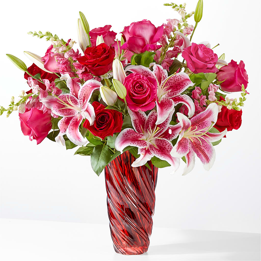 Always You Bouquet with Luxe Swirl Vase